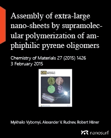  Assembly of extra-large nano-sheets by supramolecular polymerization of amphiphilic pyrene oligomers in aqueous solution
